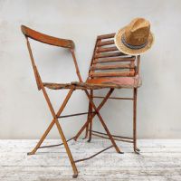 Sedie pieghevoli da bistrot vintage n�NaN di colore Arancione