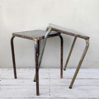 Miniatura dell'articolo Sgabello industriale in ferro da officina vintage - Oggetto n.64