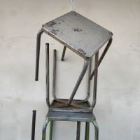 Miniatura dell'articolo Sgabello industriale in ferro da officina vintage - Oggetto n.64