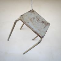 Miniatura dell'articolo Sgabello industriale in ferro da officina vintage - Oggetto n.64