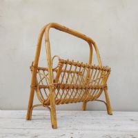 Ingrandisci l'immagine Miniatura dell'articolo Contenitori Portariviste midcentury in bamboo vintage n.383