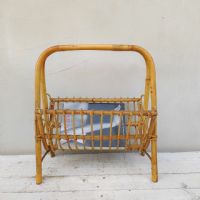 Ingrandisci l'immagine Miniatura dell'articolo Contenitori Portariviste midcentury in bamboo vintage n.383