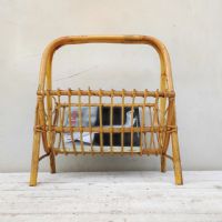 Ingrandisci l'immagine Miniatura dell'articolo Contenitori Portariviste midcentury in bamboo vintage n.383