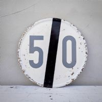 Miniatura dell'articolo Cartello segnaletico fine 50 vintage - Oggetto n.97