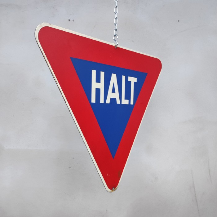 Miniatura dell'articolo Cartello segnaletico HALT vintage - Oggetto n.100