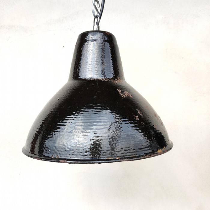 Passa il mouse sull'immagine per ingrandire Immagine dell'articolo Lampada industriale a sospensione Coppia (2) di lampade industriali vintage a sospensione D25,5 n.342