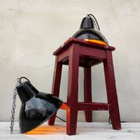 Ingrandisci l'immagine Miniatura dell'articolo Lampada industriale a sospensione Coppia (2) di lampade industriali vintage a sospensione D25,5 n.342