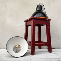 Ingrandisci l'immagine Miniatura dell'articolo Lampada industriale a sospensione Coppia (2) di lampade industriali vintage a sospensione D25,5 n.342