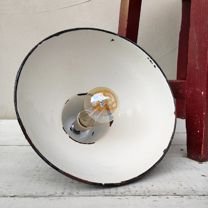 Passa il mouse sull'immagine per ingrandire Immagine dell'articolo Lampada industriale a sospensione Coppia (2) di lampade industriali vintage a sospensione D25,5 n.342