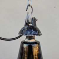 Miniatura dell'articolo Lampada industriale a sospensione Lampada industriale a sospensione italiana vintage D35,5 n.402