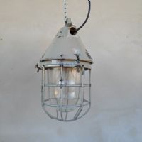 LAMPADA INDUSTRIALE BUNKER EOW DDR VINTAGE n°NaN di colore Grigio pastello