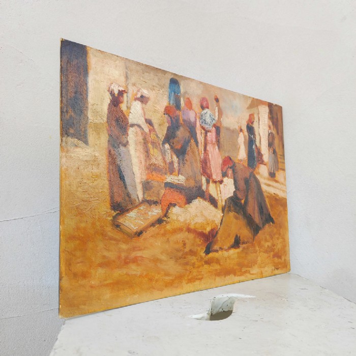 Passa il mouse sull'immagine per ingrandire Immagine dell'articolo Dipinto Paesaggio rurale olio su cartone n.385