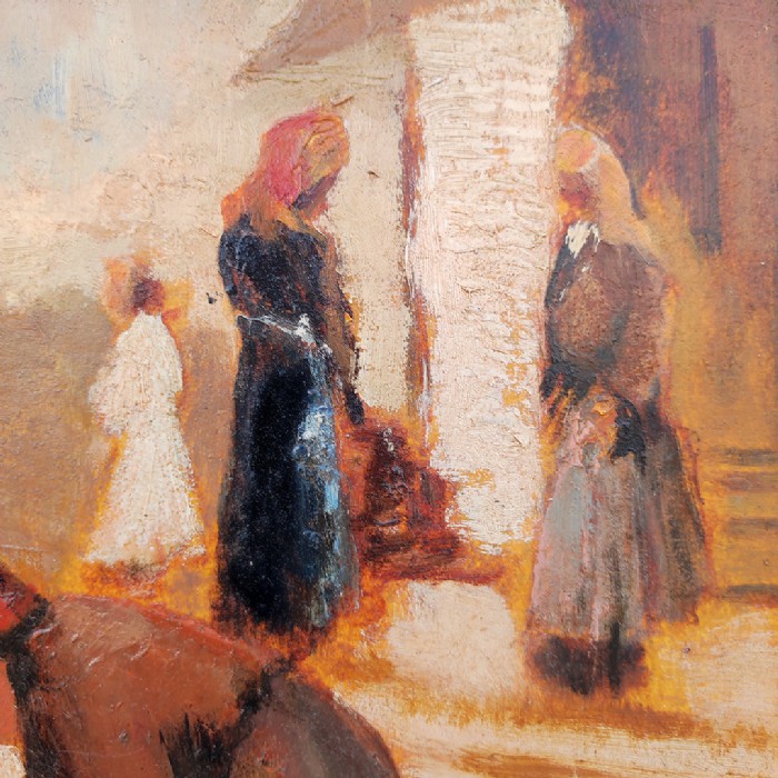 Passa il mouse sull'immagine per ingrandire Immagine dell'articolo Dipinto Paesaggio rurale olio su cartone n.385