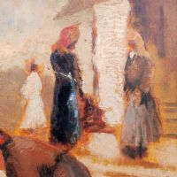 Ingrandisci l'immagine Miniatura dell'articolo Dipinto Paesaggio rurale olio su cartone n.385