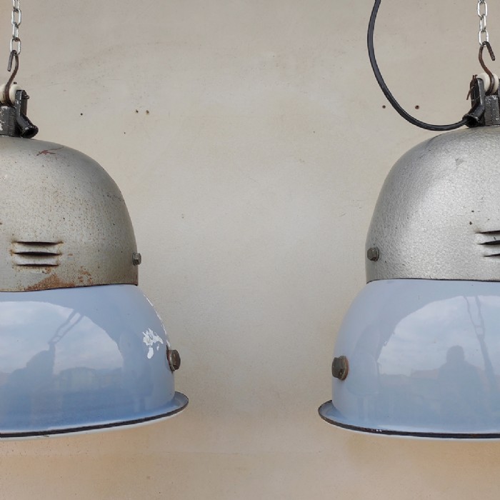 Immagine dell'articolo Lampada industriale a sospensione Lampade industriali a sospensione vintage (coppia) n.462
