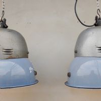Miniatura dell'articolo Lampada industriale a sospensione Lampade industriali a sospensione vintage (coppia) n.462