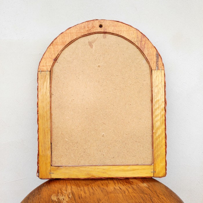 Miniatura dell'articolo Specchio in rattan vimini vintage - Oggetto n.153