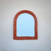 Miniatura dell'articolo Specchio in rattan vimini vintage - Oggetto n.153