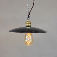 Lampada industriale a sospensione vintage D24 n°NaN di colore Nero / bianco