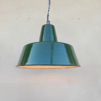 Lampada industriale a sospensione vintage n°NaN di colore Verde / bianco