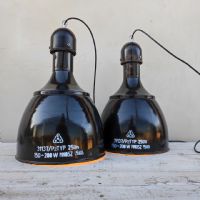 Miniatura dell'articolo Lampada industriale a sospensione Coppia di lampade industriali a sospensione ungheresi vintage n.40