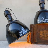 Miniatura dell'articolo Lampada industriale a sospensione Coppia di lampade industriali a sospensione ungheresi vintage n.40