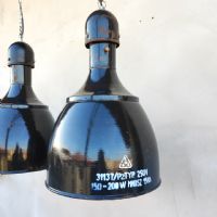 Miniatura dell'articolo Lampada industriale a sospensione Coppia di lampade industriali a sospensione ungheresi vintage n.40