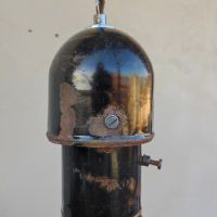 Miniatura dell'articolo Lampada industriale a sospensione Coppia di lampade industriali a sospensione ungheresi vintage n.40