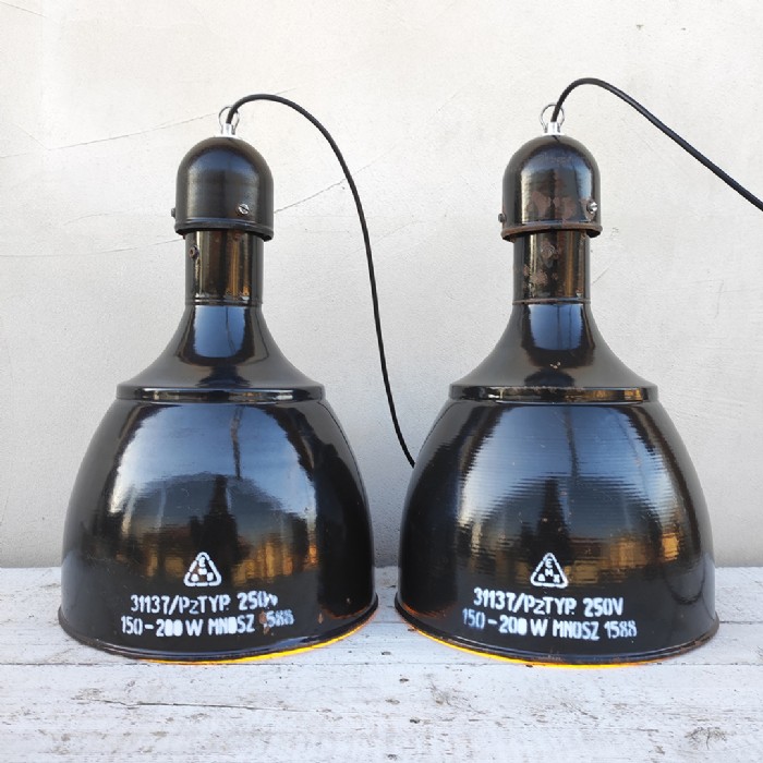 Immagine dell'articolo Lampada industriale a sospensione Coppia di lampade industriali a sospensione ungheresi vintage n.40
