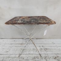 Tavolino pieghevole da giardino vintage n�NaN di colore Bianco / ruggine