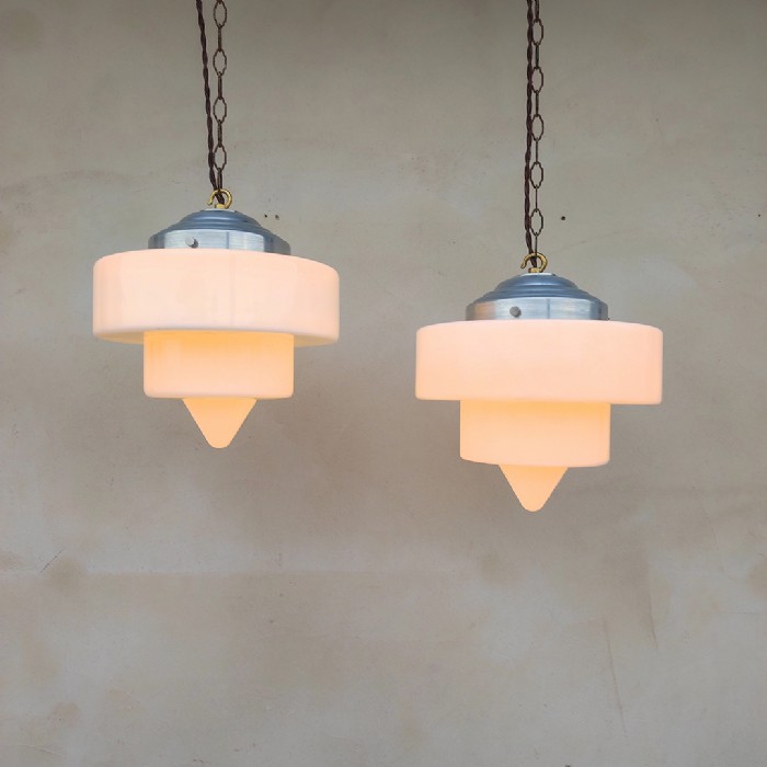 Immagine dell'articolo Lampade a sospensione Lampade art deco a sospensione vintage (coppia) D25 n.469
