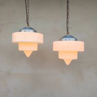 Miniatura dell'articolo Lampade a sospensione Lampade art deco a sospensione vintage (coppia) D25 n.469