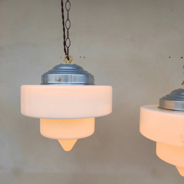 Immagine dell'articolo Lampade a sospensione Lampade art deco a sospensione vintage (coppia) D25 n.469
