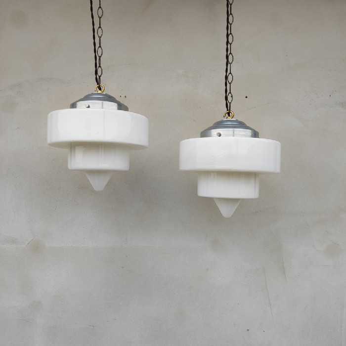 Immagine dell'articolo Lampade a sospensione Lampade art deco a sospensione vintage (coppia) D25 n.469