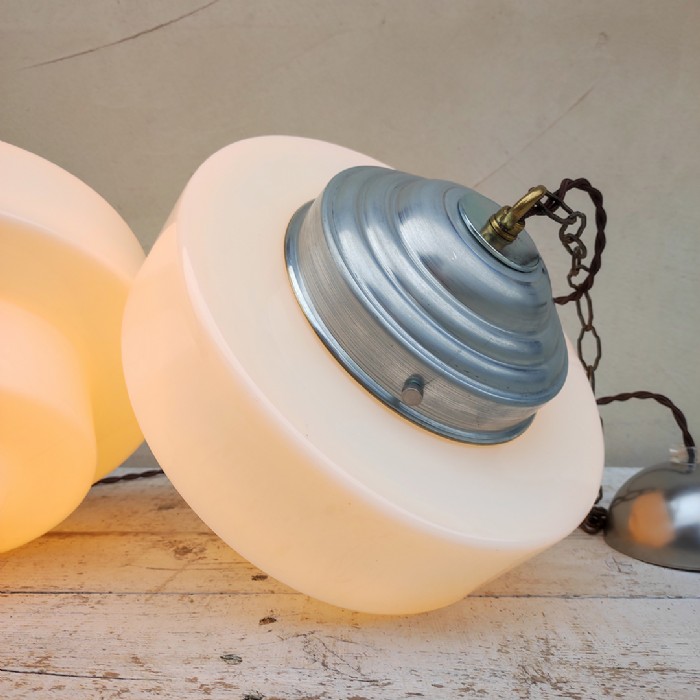 Immagine dell'articolo Lampade a sospensione Lampade art deco a sospensione vintage (coppia) D25 n.469
