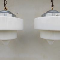 Miniatura dell'articolo Lampade a sospensione Lampade art deco a sospensione vintage (coppia) D25 n.469