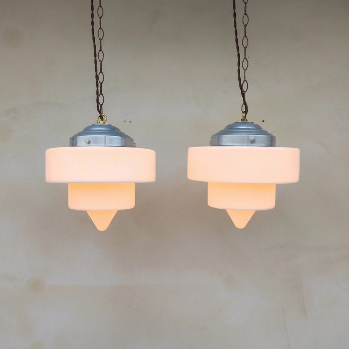 Immagine dell'articolo Lampade a sospensione Lampade art deco a sospensione vintage (coppia) D25 n.469