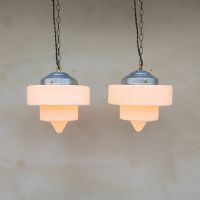 Miniatura dell'articolo Lampade a sospensione Lampade art deco a sospensione vintage (coppia) D25 n.469