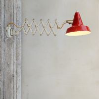 Lampada da parete a pantografo vintage n�NaN di colore Arancione / bianco