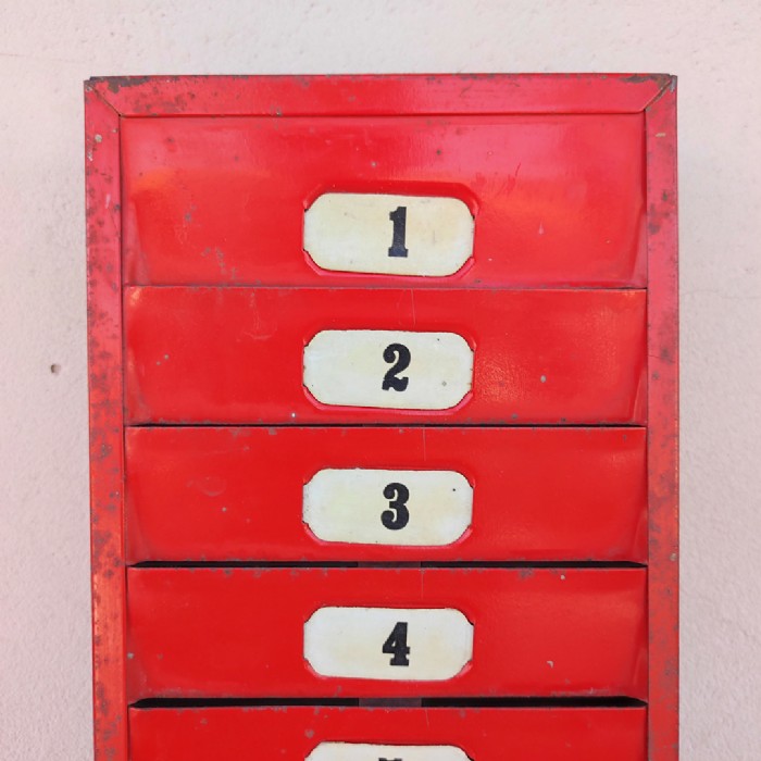 Miniatura dell'articolo Casellario porta cartellini industriale vintage - Oggetto n.299