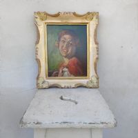 Ingrandisci l'immagine Miniatura dell'articolo Dipinto Ritratto di ragazza olio su legno anni 30 n.343