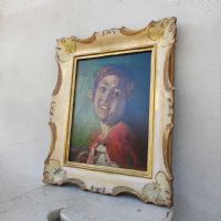Ingrandisci l'immagine Miniatura dell'articolo Dipinto Ritratto di ragazza olio su legno anni 30 n.343