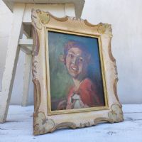 Ingrandisci l'immagine Miniatura dell'articolo Dipinto Ritratto di ragazza olio su legno anni 30 n.343
