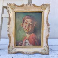 Ingrandisci l'immagine Miniatura dell'articolo Dipinto Ritratto di ragazza olio su legno anni 30 n.343