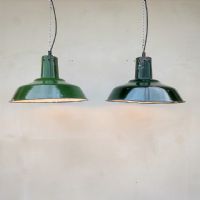 Miniatura dell'articolo Lampade industriali vintage Cecoslovacchia a sospensione (coppia) - Oggetto n.172