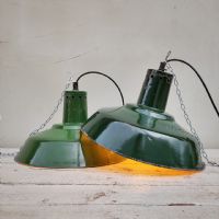 Miniatura dell'articolo Lampade industriali vintage Cecoslovacchia a sospensione (coppia) - Oggetto n.172