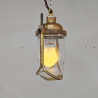 Ingrandisci l'immagine Miniatura dell'articolo Lampada industriale navale a sospensione Lampada navale General Electric Company UK vintage n.371
