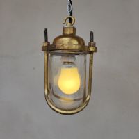 Ingrandisci l'immagine Miniatura dell'articolo Lampada industriale navale a sospensione Lampada navale General Electric Company UK vintage n.371