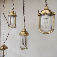 Ingrandisci l'immagine Miniatura dell'articolo Lampada industriale navale a sospensione Lampada navale General Electric Company UK vintage n.371