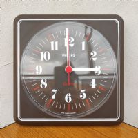 Orologio da parete Philips vintage anni 80 n°NaN di colore Marrone / bianco / rosso